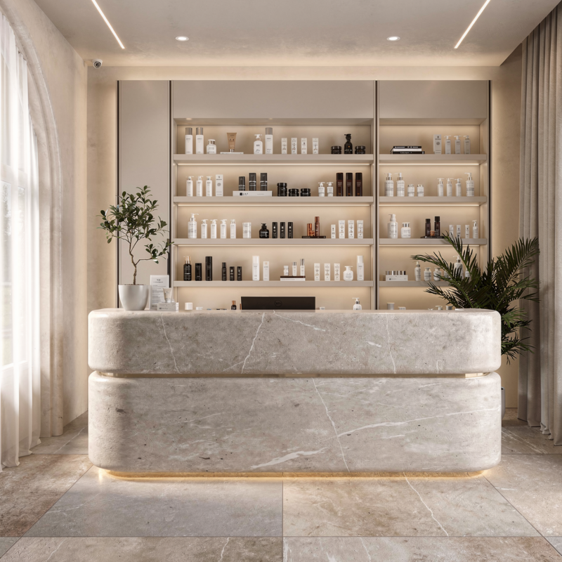 Projekt strefy wejściowej salonu fryzjerskiego