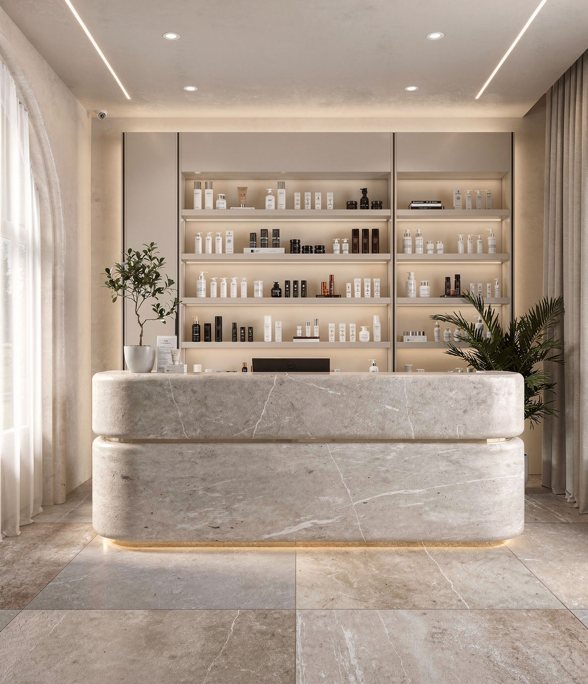 Projekt strefy wejściowej salonu fryzjerskiego