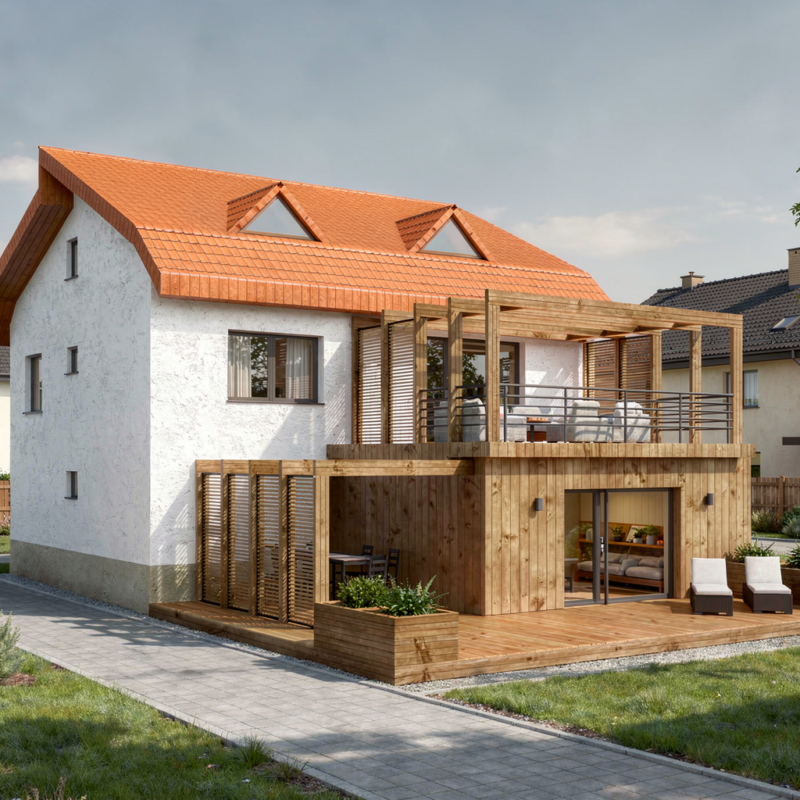 Projekt rozbudowy domu wielopokoleniowego