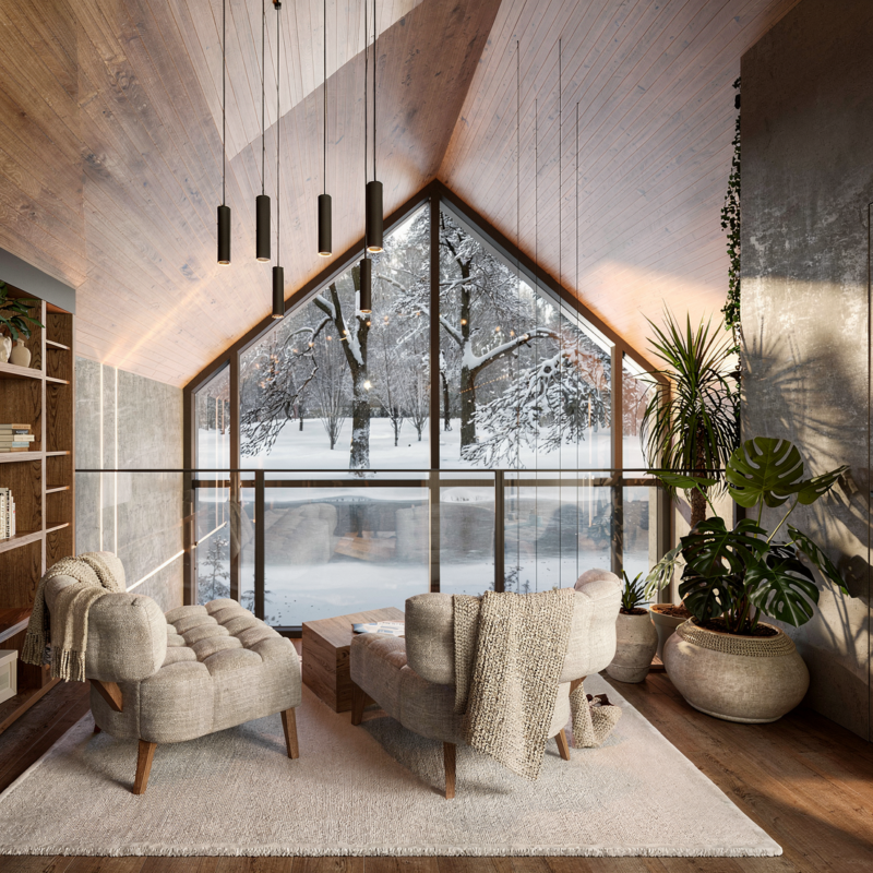 Projekt wnętrza nowoczesnej stodoły